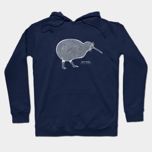 Kiwi Bird with Common and Latin Names - animal ink design Hoodie